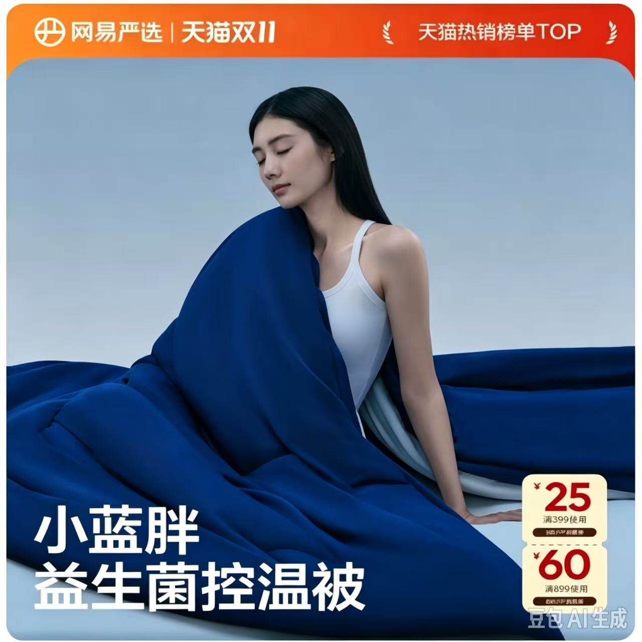 网易严选小蓝胖春秋被深睡四季控温被可机洗空调被子被芯冬被