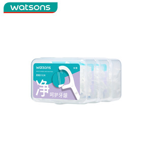 【包装新升级】屈臣氏细滑深洁单线双线扁线牙线棒牙缝