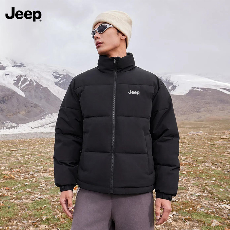 Jeep吉普羽绒棉服男女秋冬季新款加厚保暖立领面包服外套休闲棉袄 79.9元