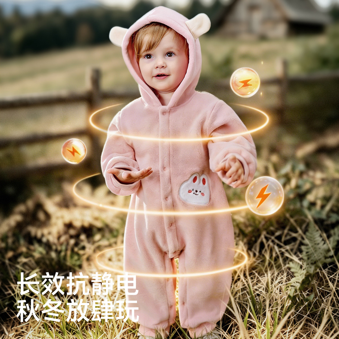 欧孕婴儿衣服秋冬装保暖加绒爬爬服撸猫绒小月龄外出服宝宝连体衣 39.9元